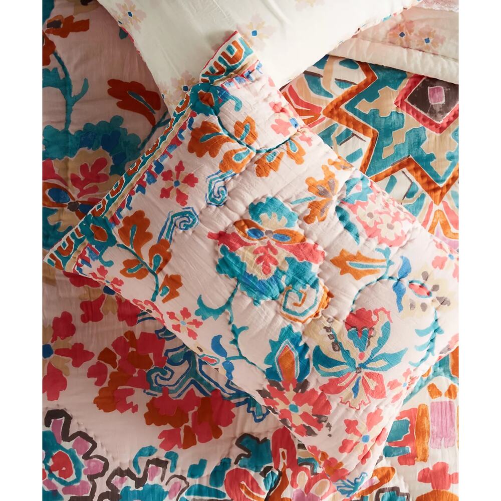 Anthropologie Floral Pillow Shams Set